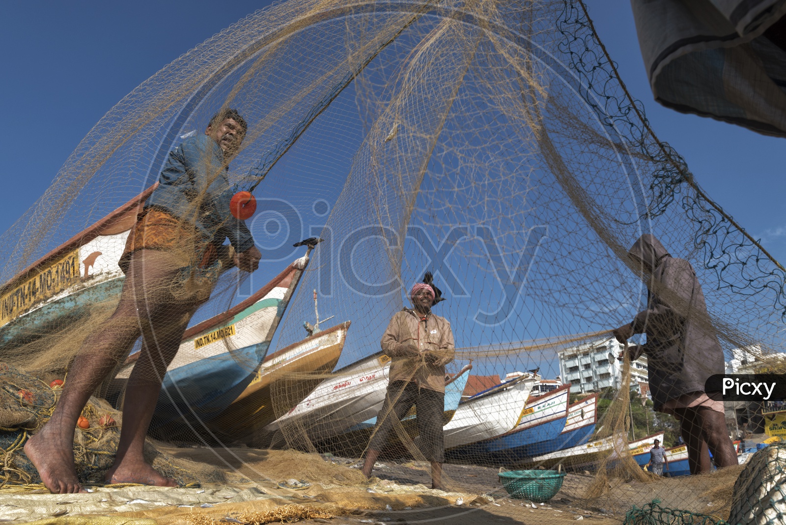 Fishermen with their fishing nets