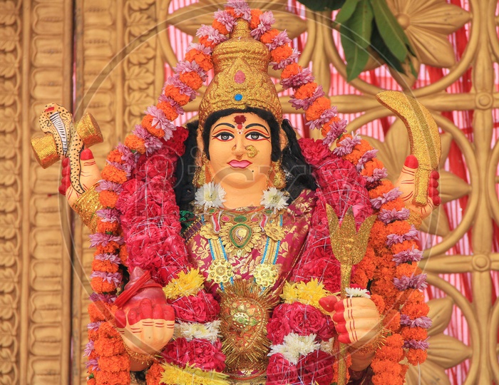 A statue of a Hindu Goddess Idol