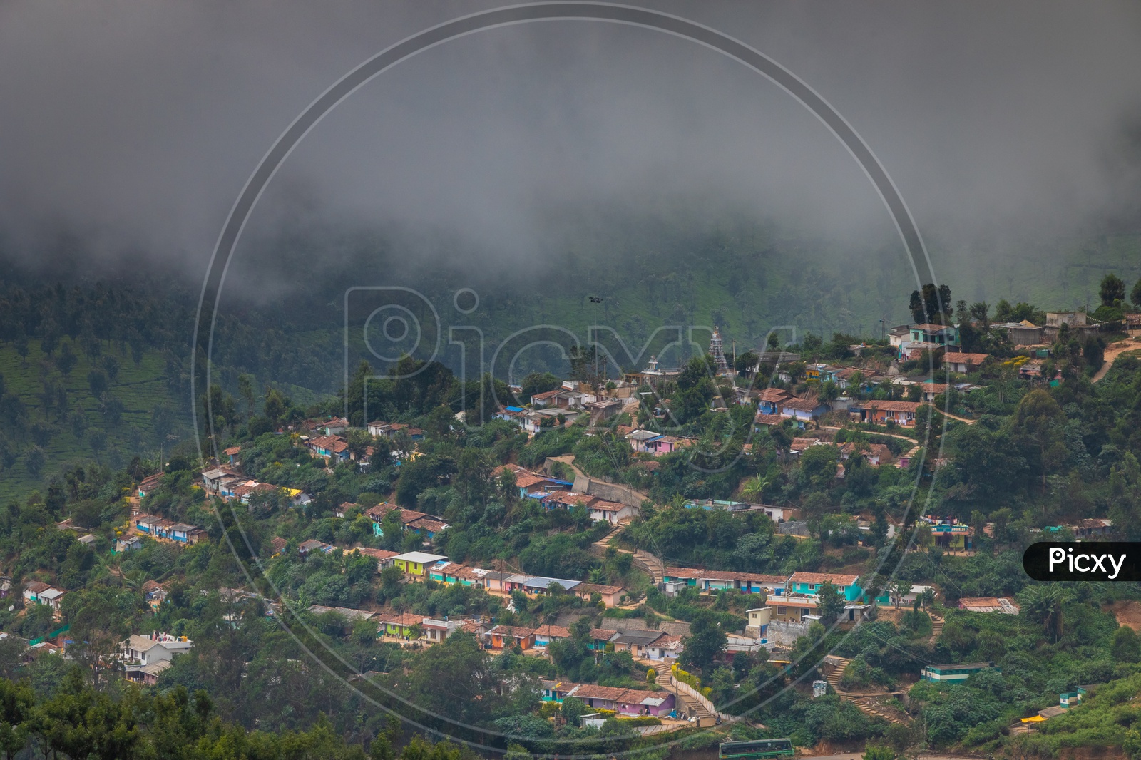 View of the houses in Ooty