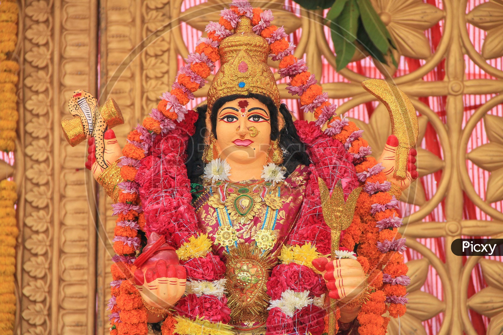 A statue of a Hindu Goddess Idol
