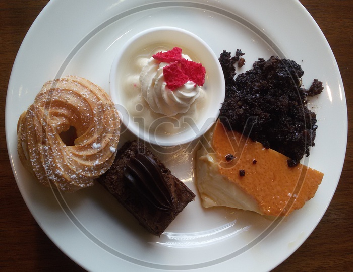 A plate with dessert