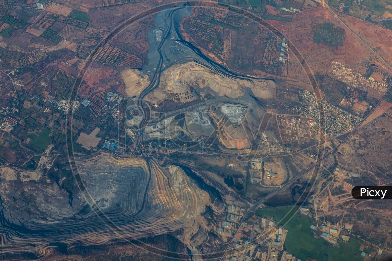An aerial view of a Mining Quarry
