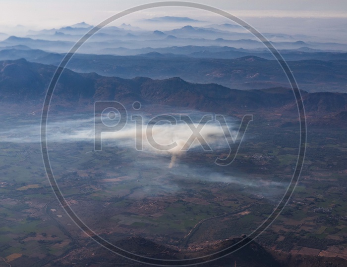 View of the terrain near Tirupati from an aeroplane