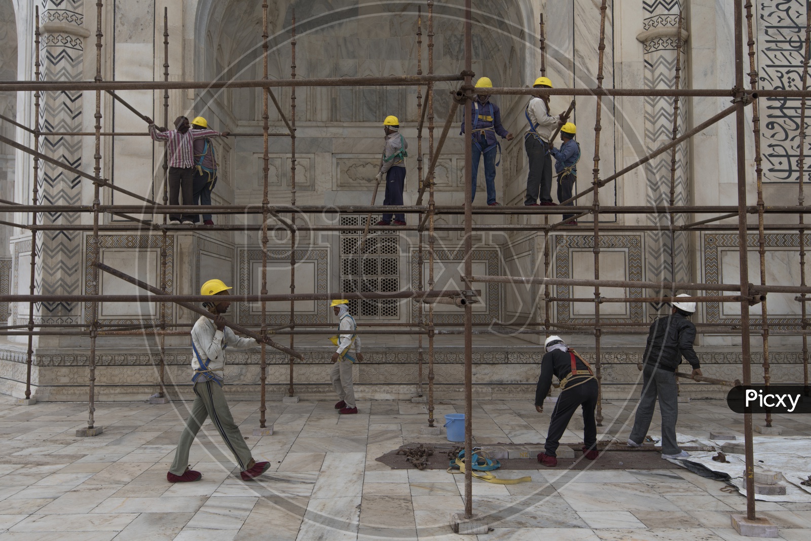 Construction work at Taj Mahal