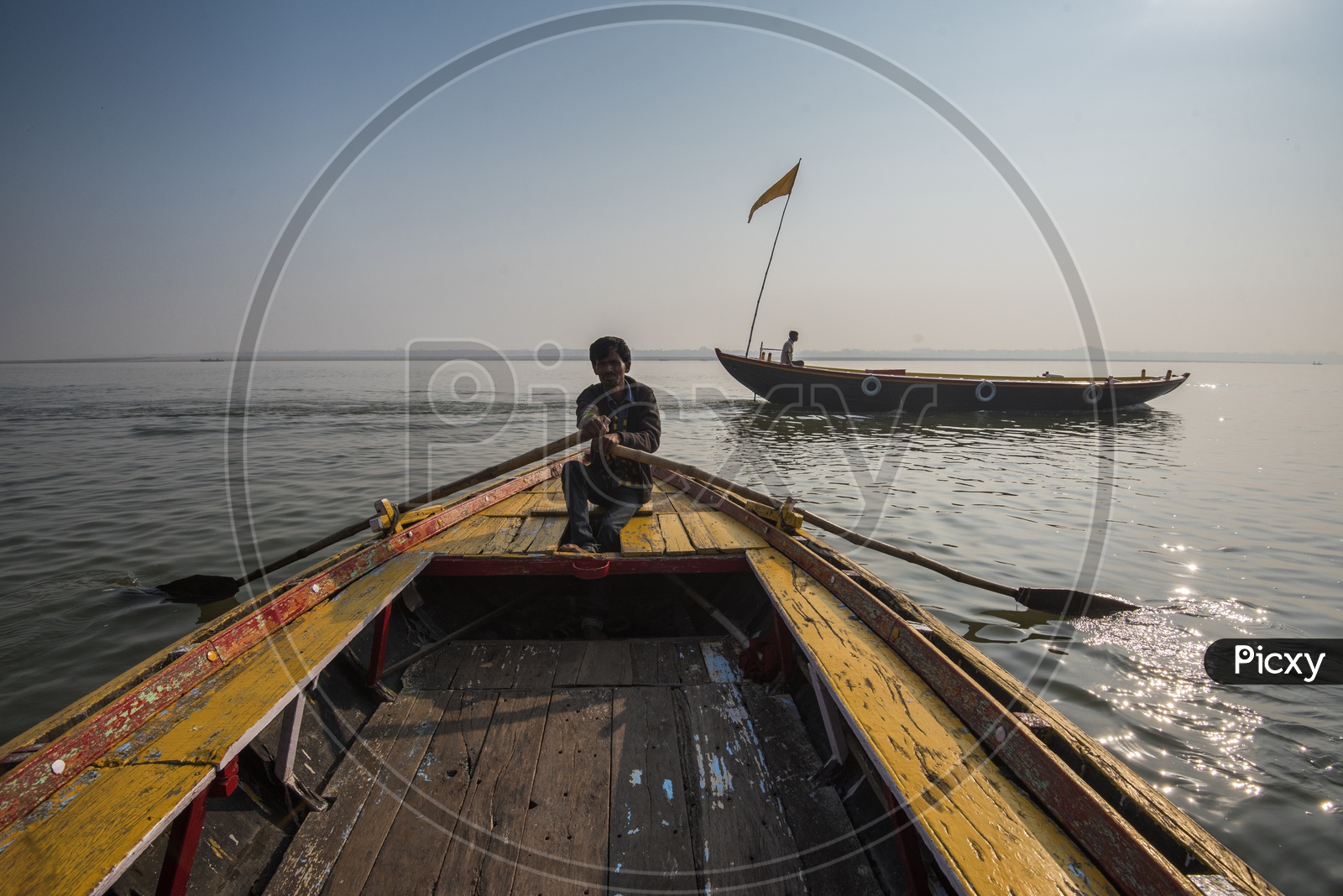 Boat Rover in Ganga River, Varanasi