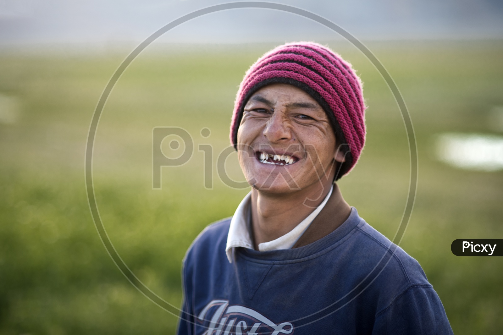 Smiling Kashmiri man