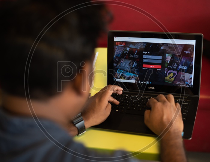 Indian Youth Using Netflix  Login Detains  On laptop