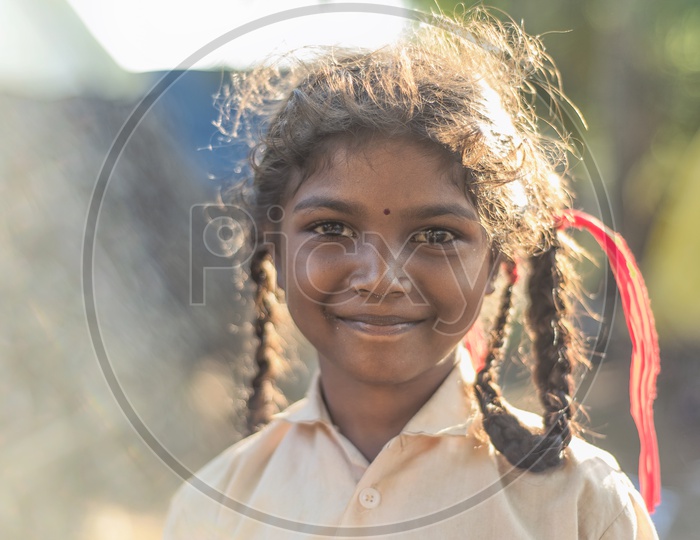 Portrait of Indian rural school kid