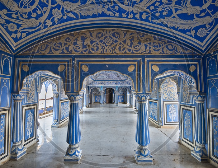 Interiors of City Palace Blue Room