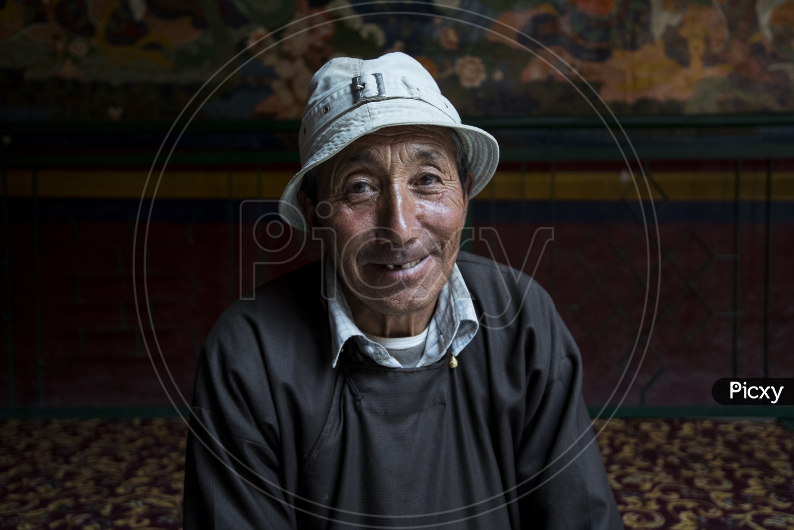 Portrait of an old man in Leh