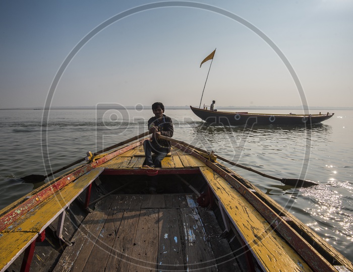 Boat Rover in Ganga River, Varanasi