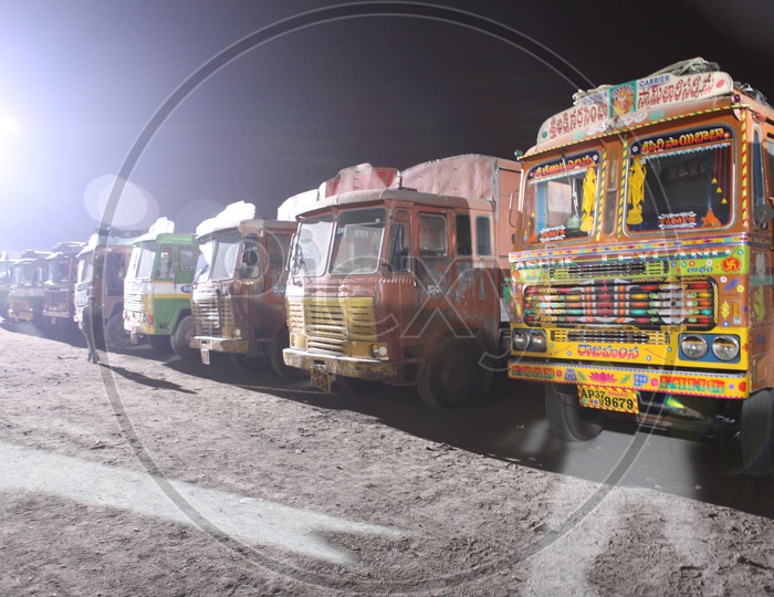 Lorries Or heavy Vehicles parked in a Manner