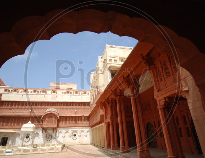 Red sandstone architecture of Junagarh fort