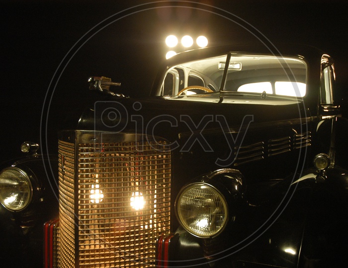 A Vintage Car For Display Closeup Shot