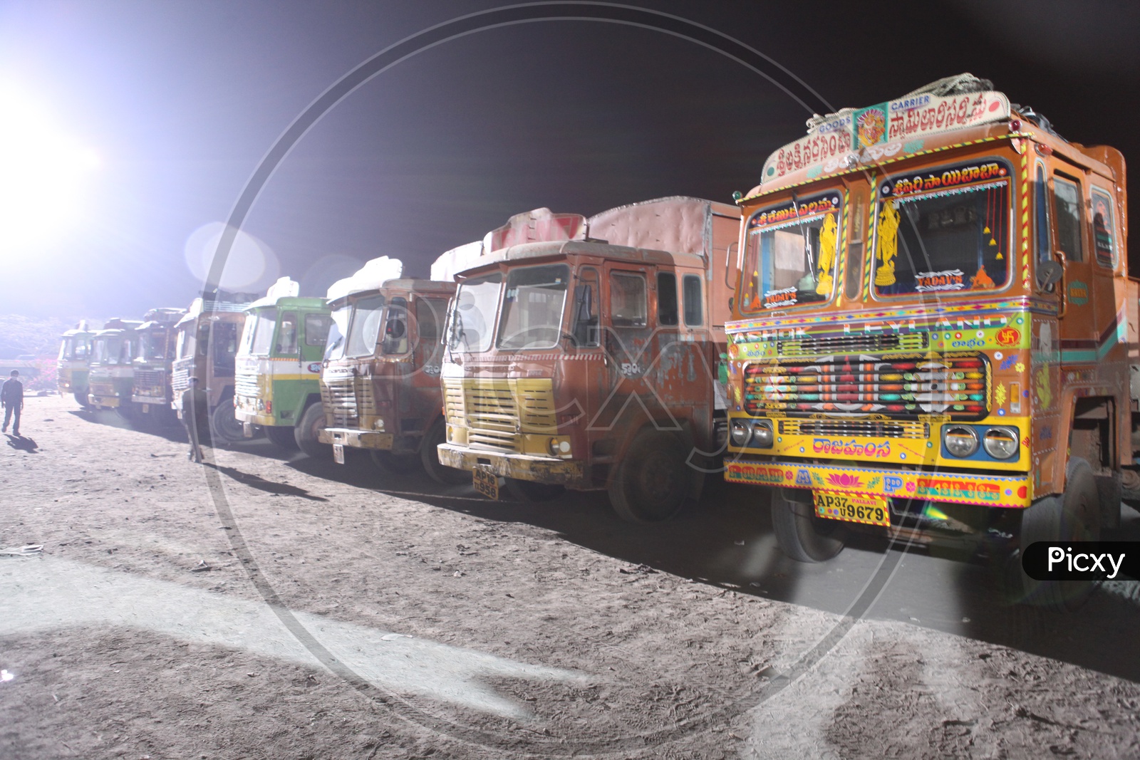 Heavy Vehicles or Lorries Parked In a manner