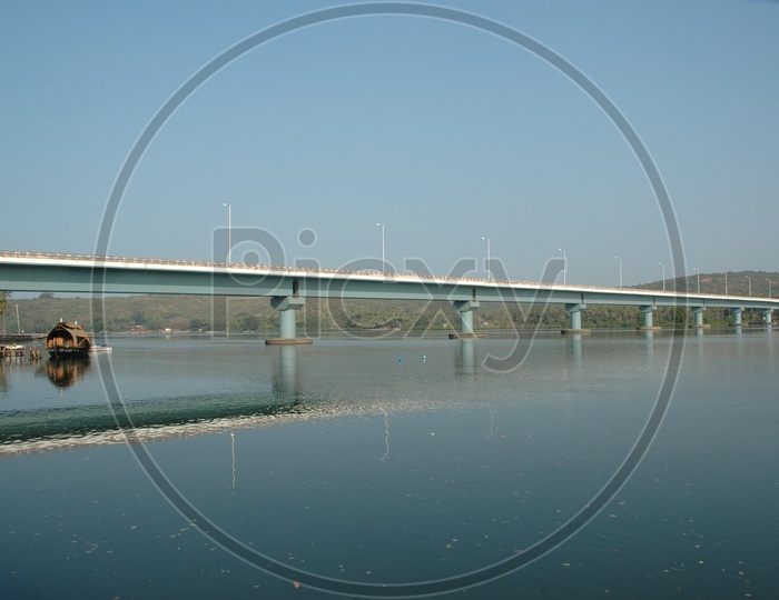Mandovi bridge over the Mandovi river in Goa