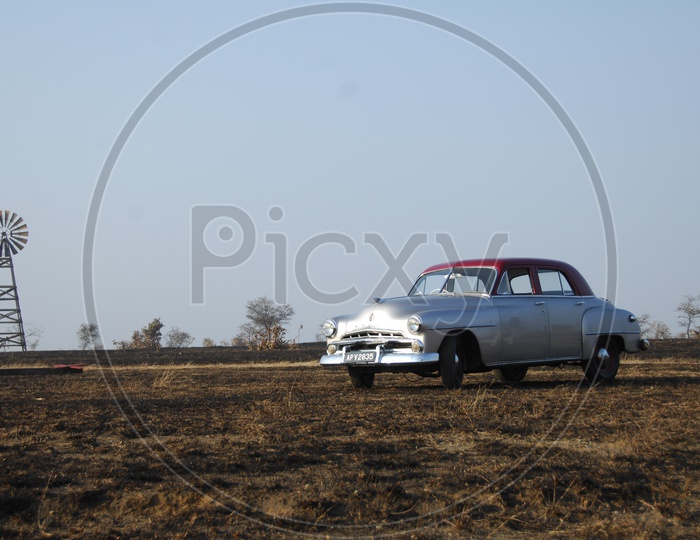 A Vintage Car on a Ground For Display