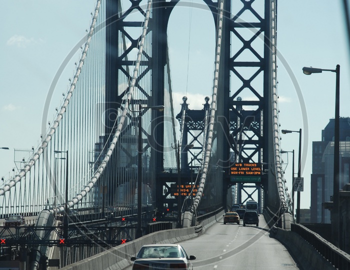 Beautiful view of Manhattan Bridge in New York City