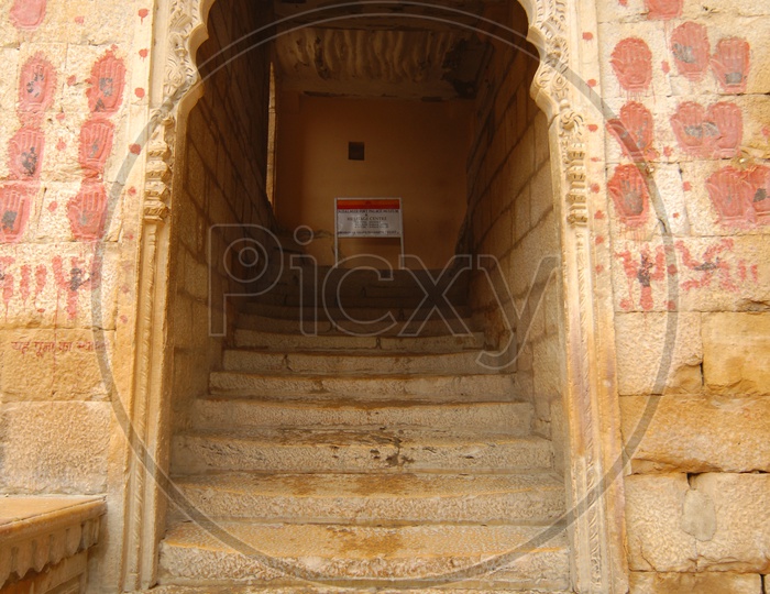Stairs at Jaisalmer Fort Palace architecture