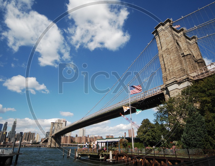 Brooklyn bridge over the East river