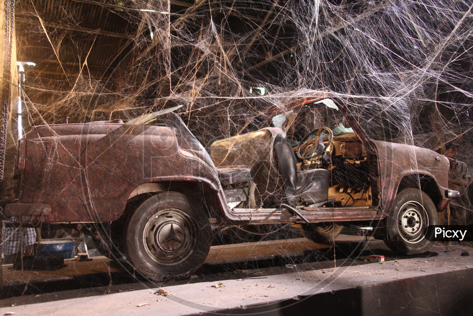 Old Wrecked And Rusted Car