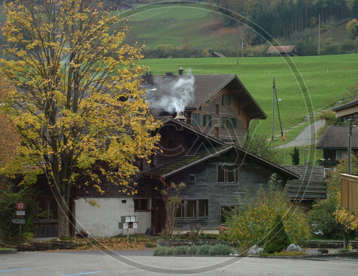 Wooden Houses In Switzerland