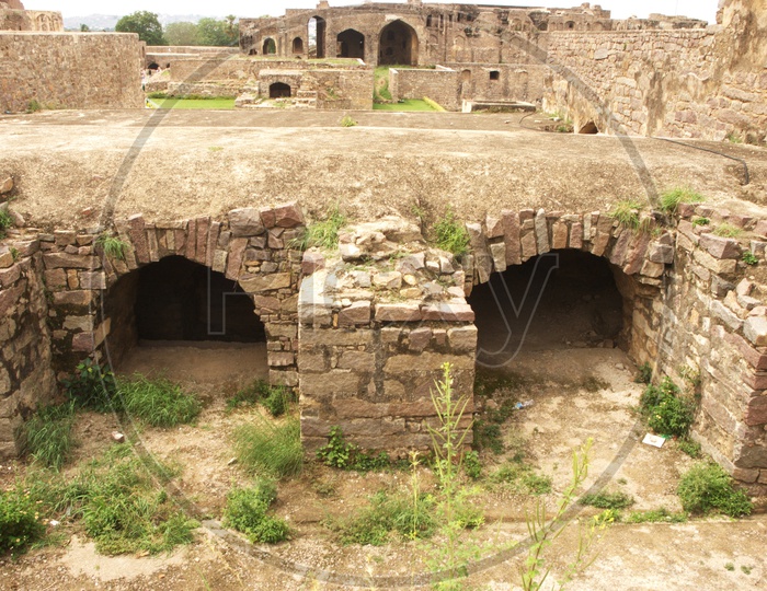 Historic architecture of Golkonda Fort in Hyderabad