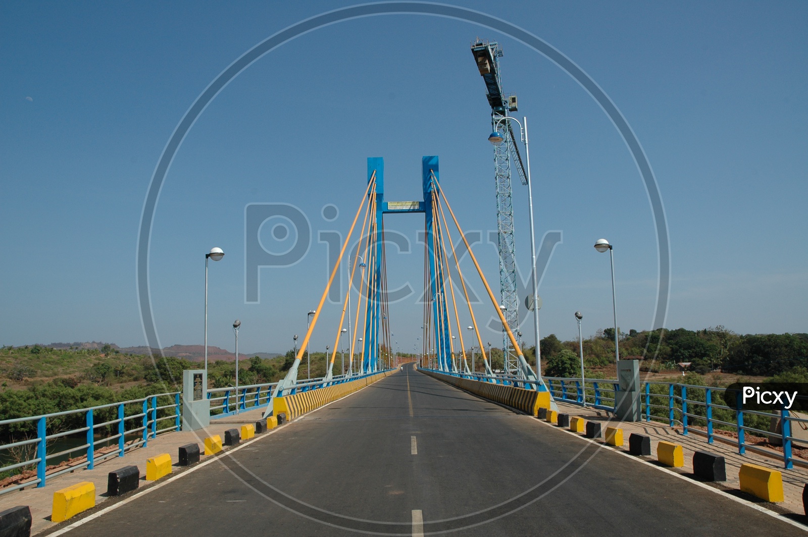 Cable stayed bridge connecting Aldona and Corjuem