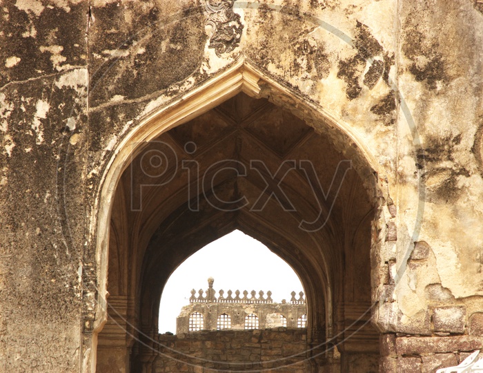Beautiful Arches of Golkonda Fort in Hyderabad
