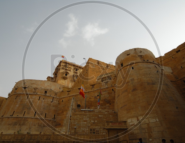 Jaisalmer fort with high rise walls