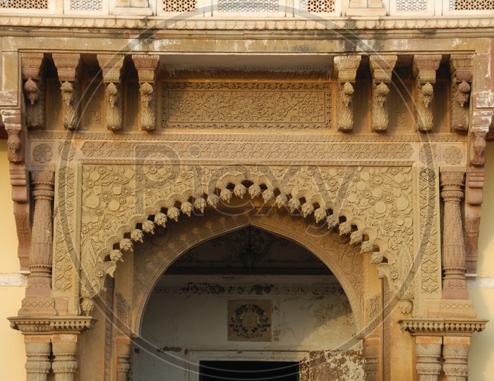 Arch shaped entrance of an ancient building
