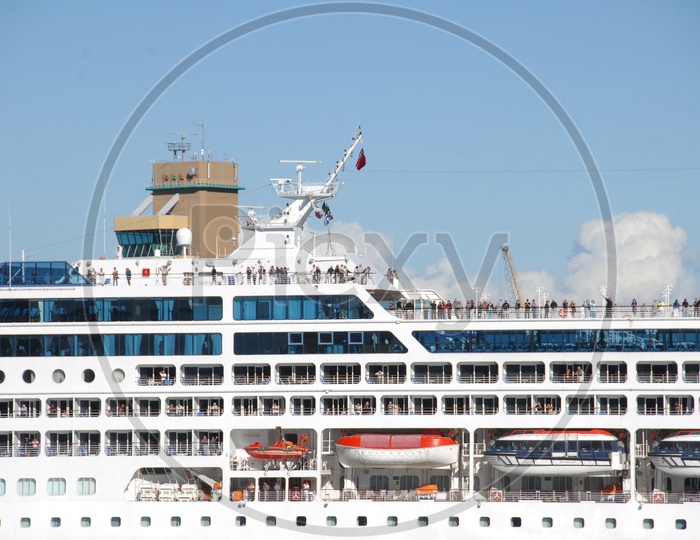 Close up of a Cruise ship