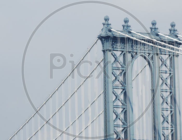 Beautiful view of Manhattan  bridge in New York City