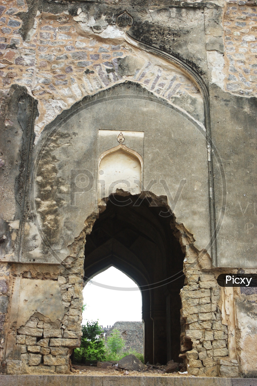 Historic architecture of Golkonda fort in Hyderabad