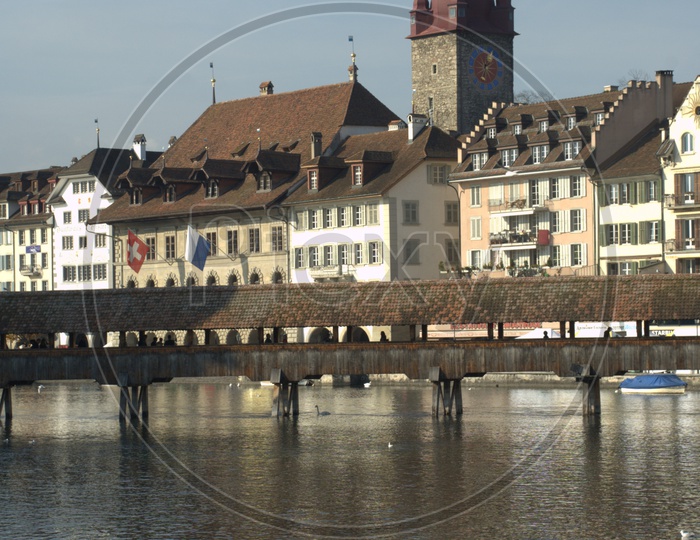 View of Chapel Bridge Lucerne
