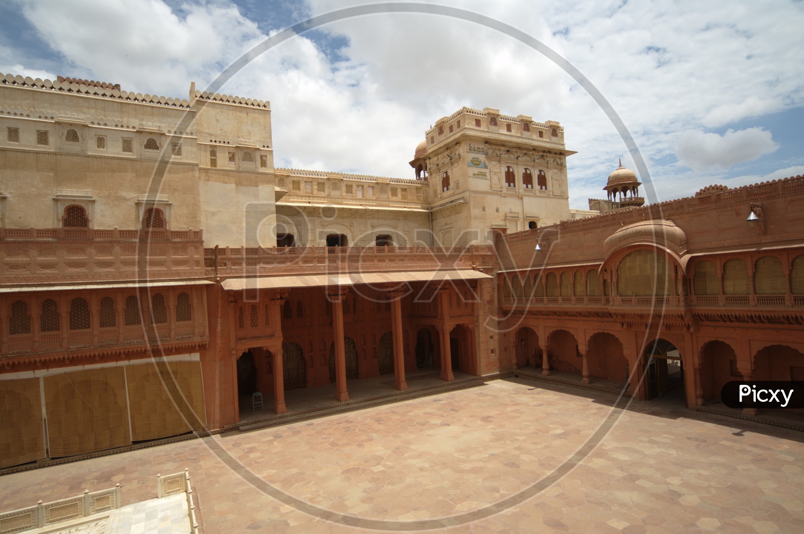 Exterior red sand stone architecture of Junagarh fort