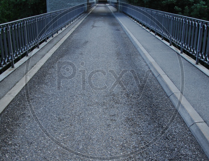 Path leading to Arches entrances of a bridge