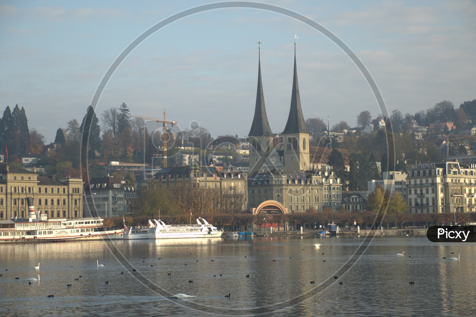 A view of Lucerne across Lake Lucerne
