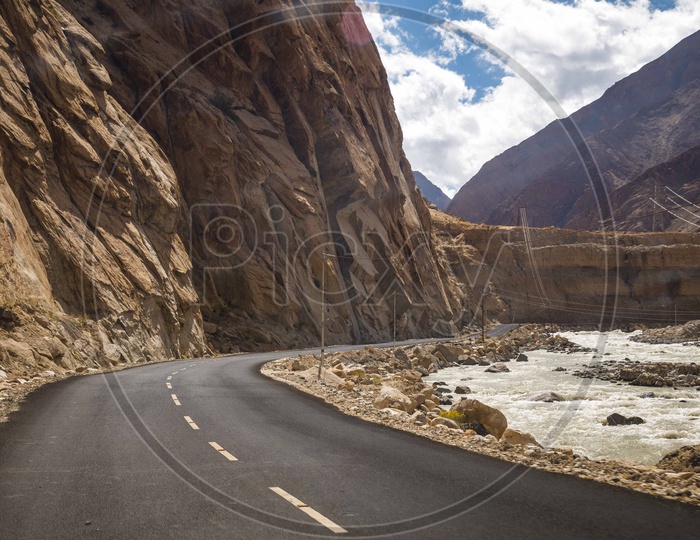 Roadway through the mountains
