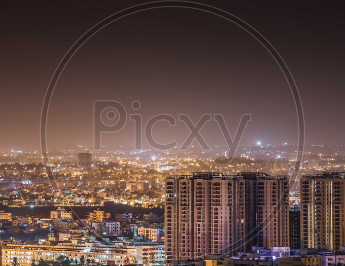 Night view of Hyderabad City