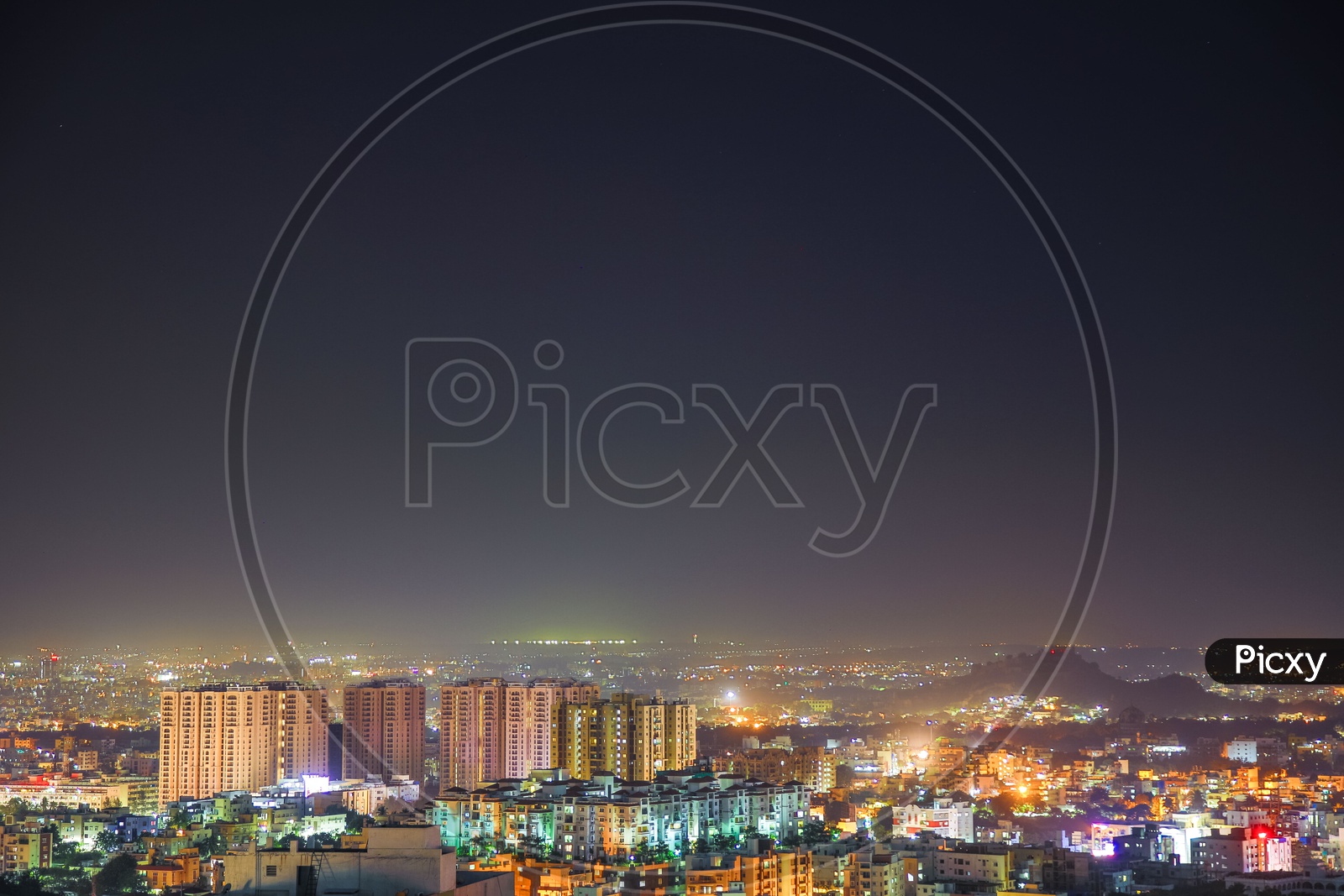 Night view of Hyderabad City
