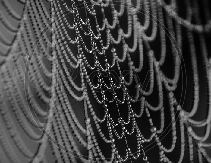 Patterns Formed By The Wall Hanging Chains Beaded Curtains