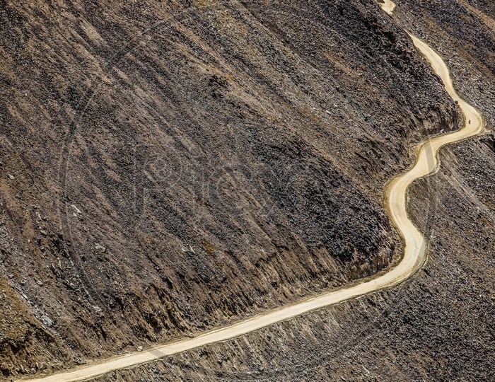 Landscape of Road pattern by the mountain