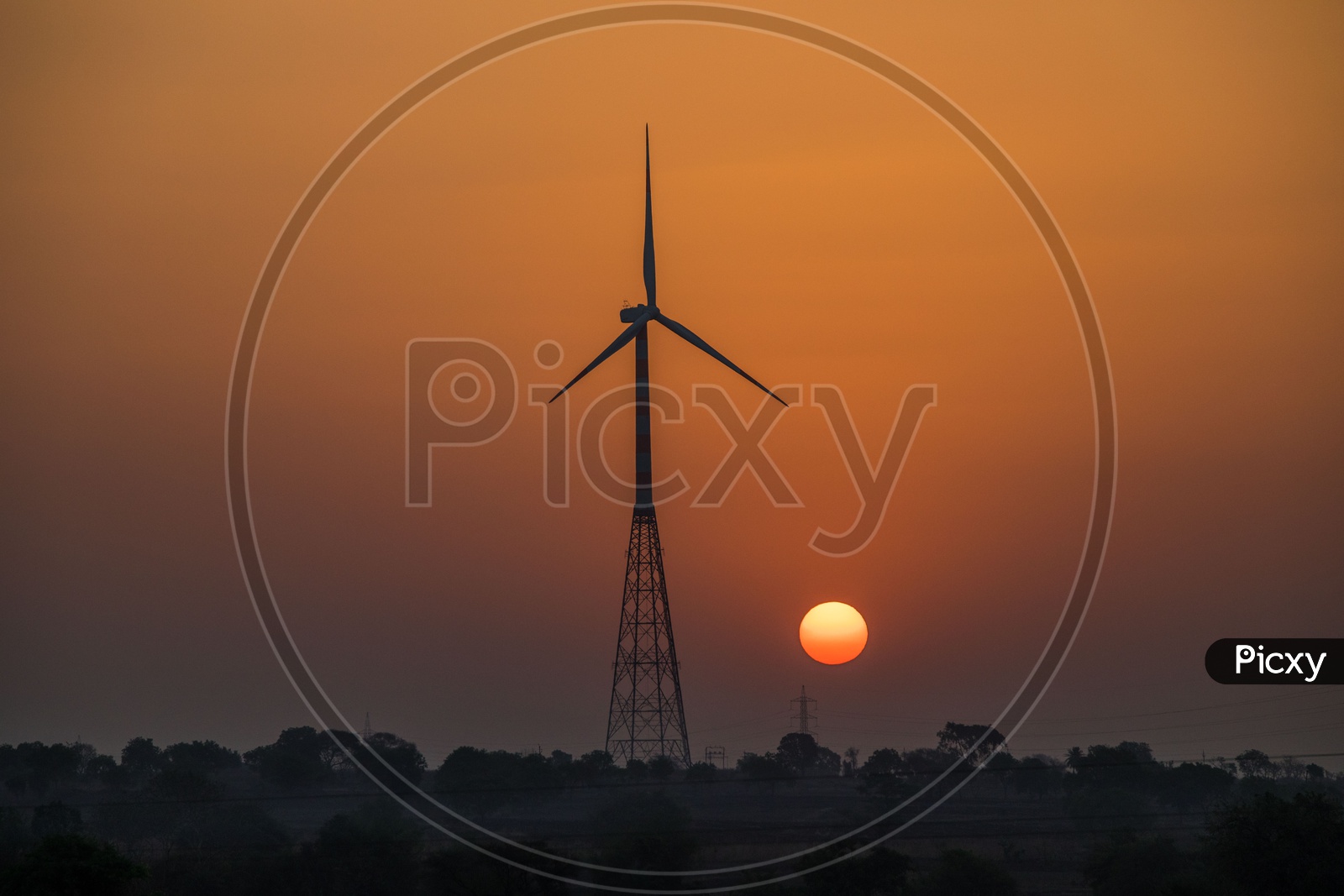 Windmill during the sunrise