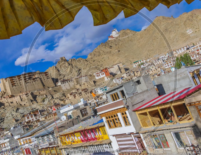 View of Leh Palace and Monastery from a house stay