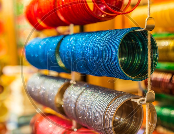 Colorful Bangles at Street Bazaar