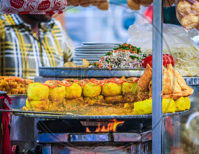 Chat and Pani Poori street food vendor