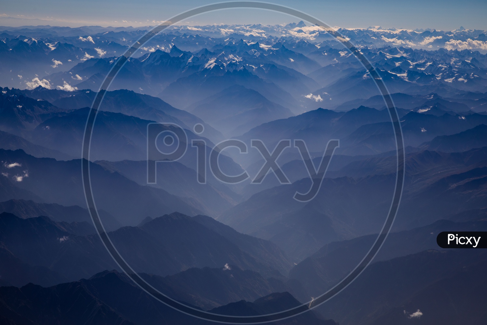 Aerial view of The Great Himalayan Mountain Ranges