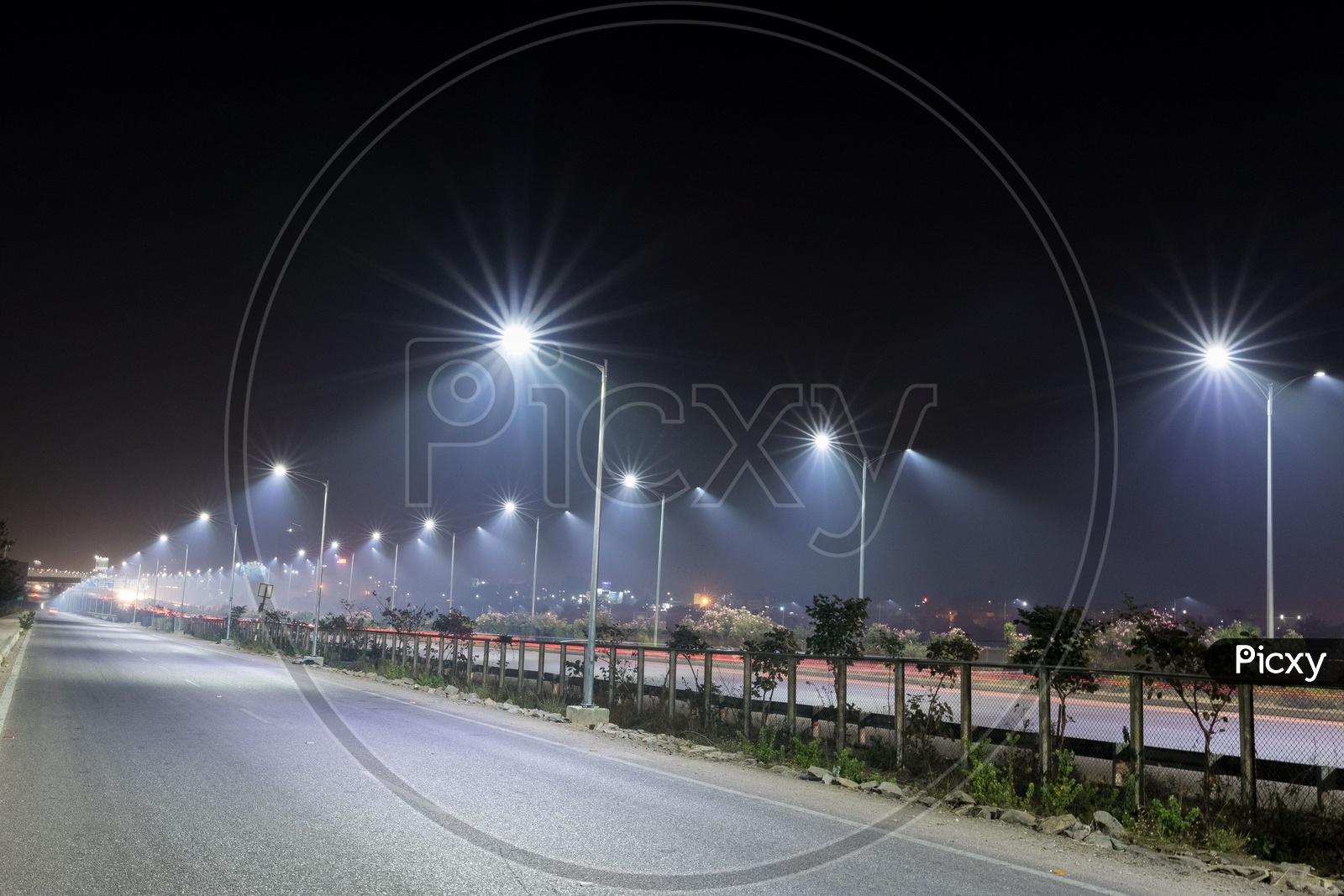 Long Exposure Shot of Hyderabad Outer Ring Road With Vehicles on Road