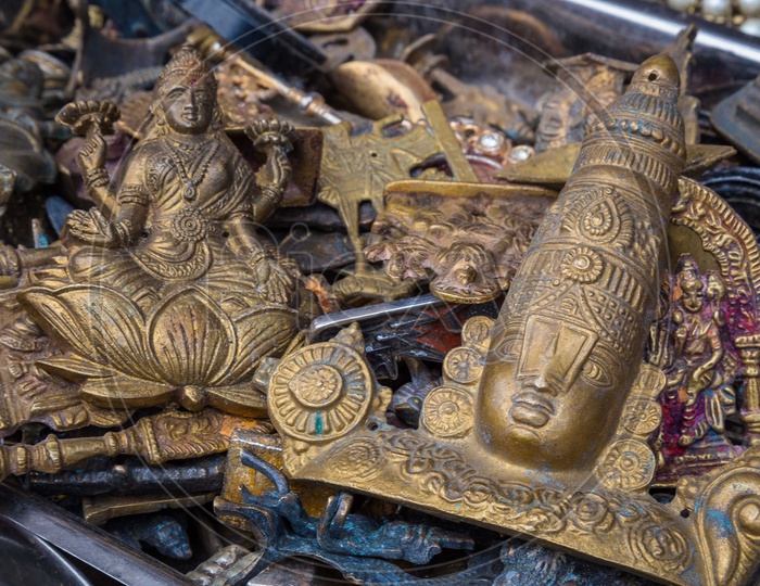 Gold coated Hindu God sculptures